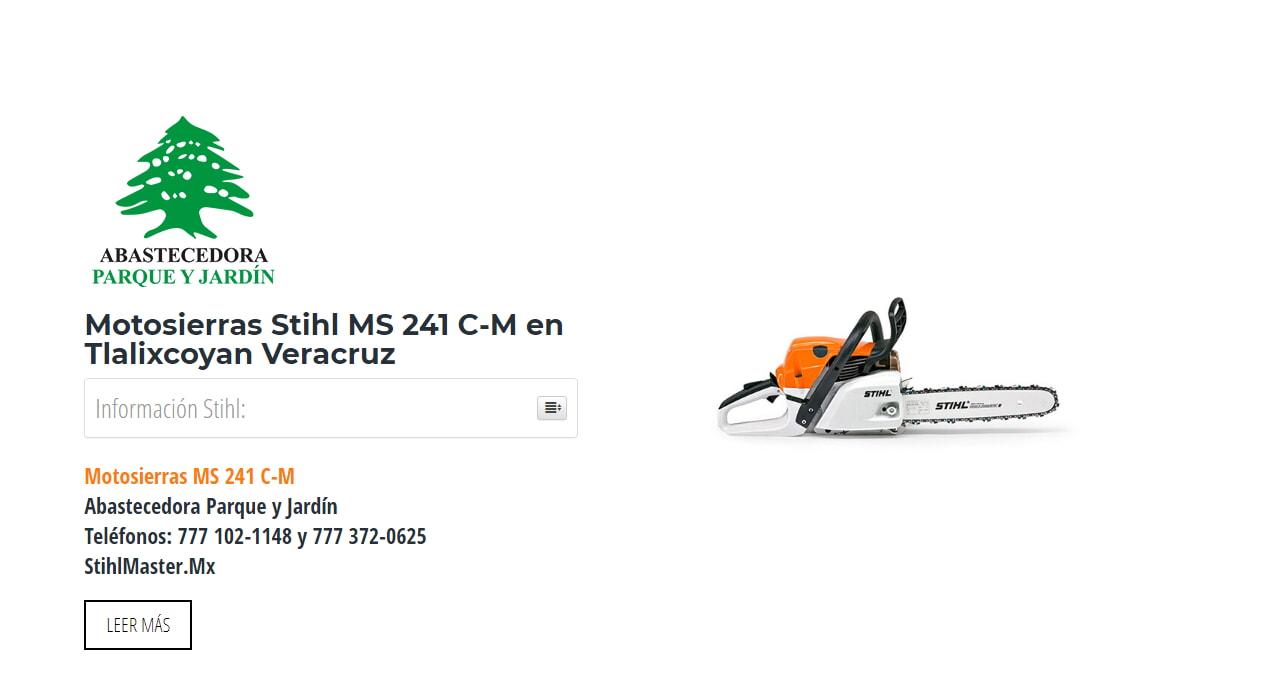 Motosierras Stihl MS 241 C-M en Tlalixcoyan Veracruz en Stihl Master contamos con más de 53 Motosierras listas para distribuirse en Veracruz y todo México.