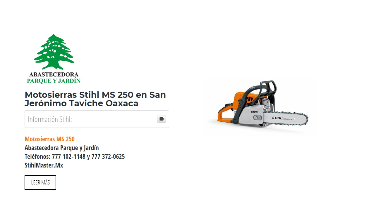 Motosierras Stihl MS 250 en San Jerónimo Taviche Oaxaca en Stihl Master contamos con más de 56 Motosierras listas para distribuirse en Oaxaca y todo México.