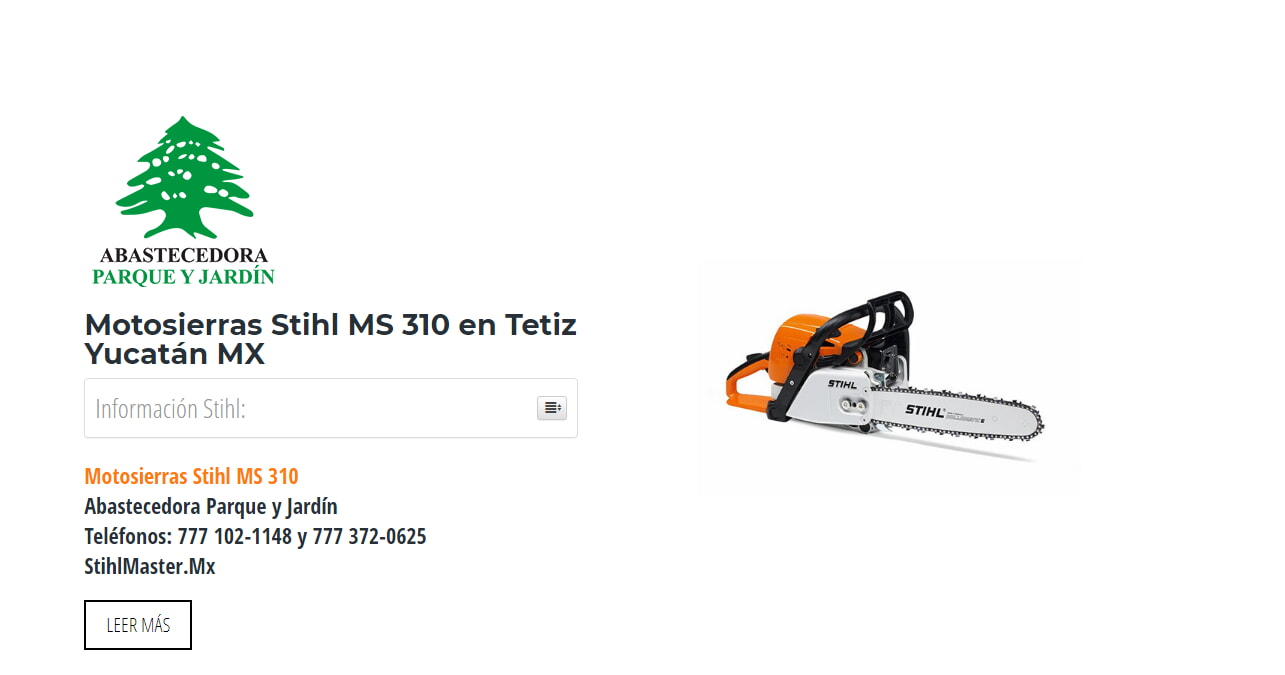 Motosierras Stihl MS 310 en Tetiz Yucatán MX en Stihl Master contamos con más de 44 Motosierras listas para distribuirse en Yucatán y todo México.