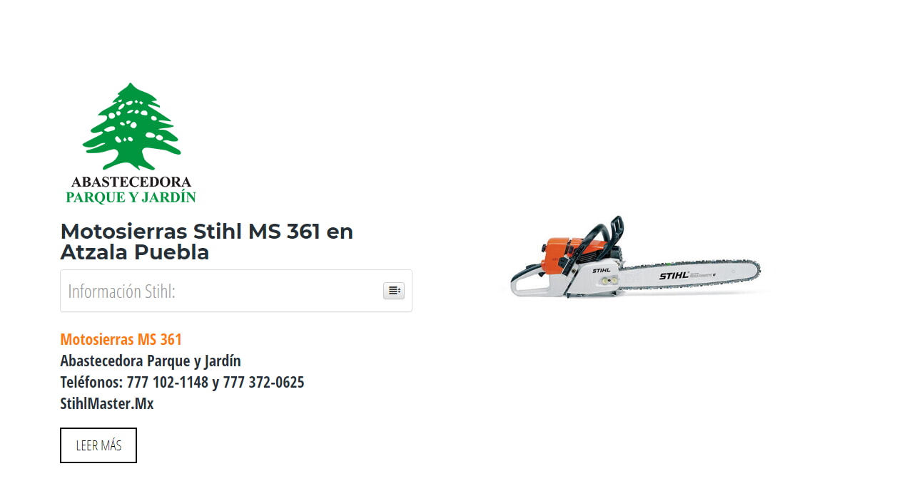 Motosierras Stihl MS 361 en Atzala Puebla en Stihl Master contamos con más de 42 Motosierras listas para distribuirse en Puebla y todo México.