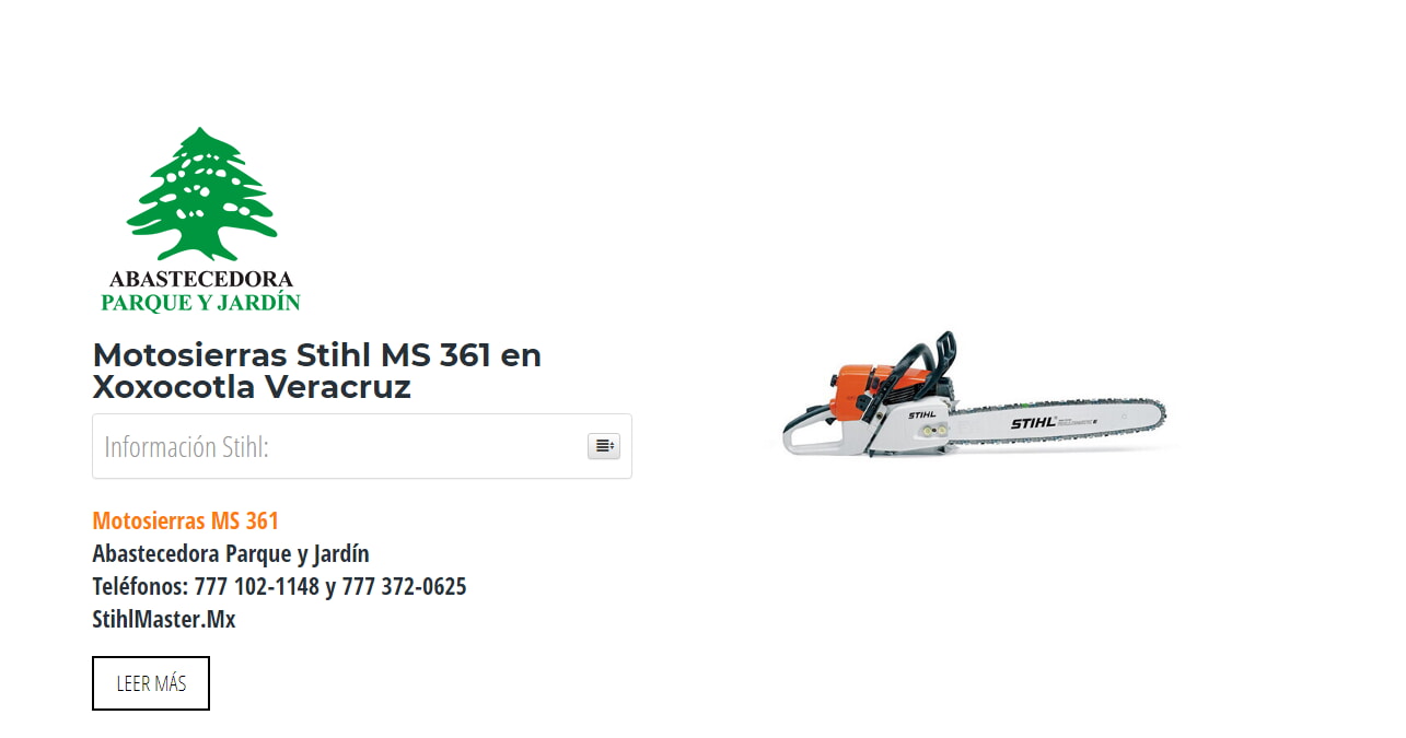 Motosierras Stihl MS 361 en Xoxocotla Veracruz en Stihl Master contamos con más de 47 Motosierras listas para distribuirse en Veracruz y todo México.