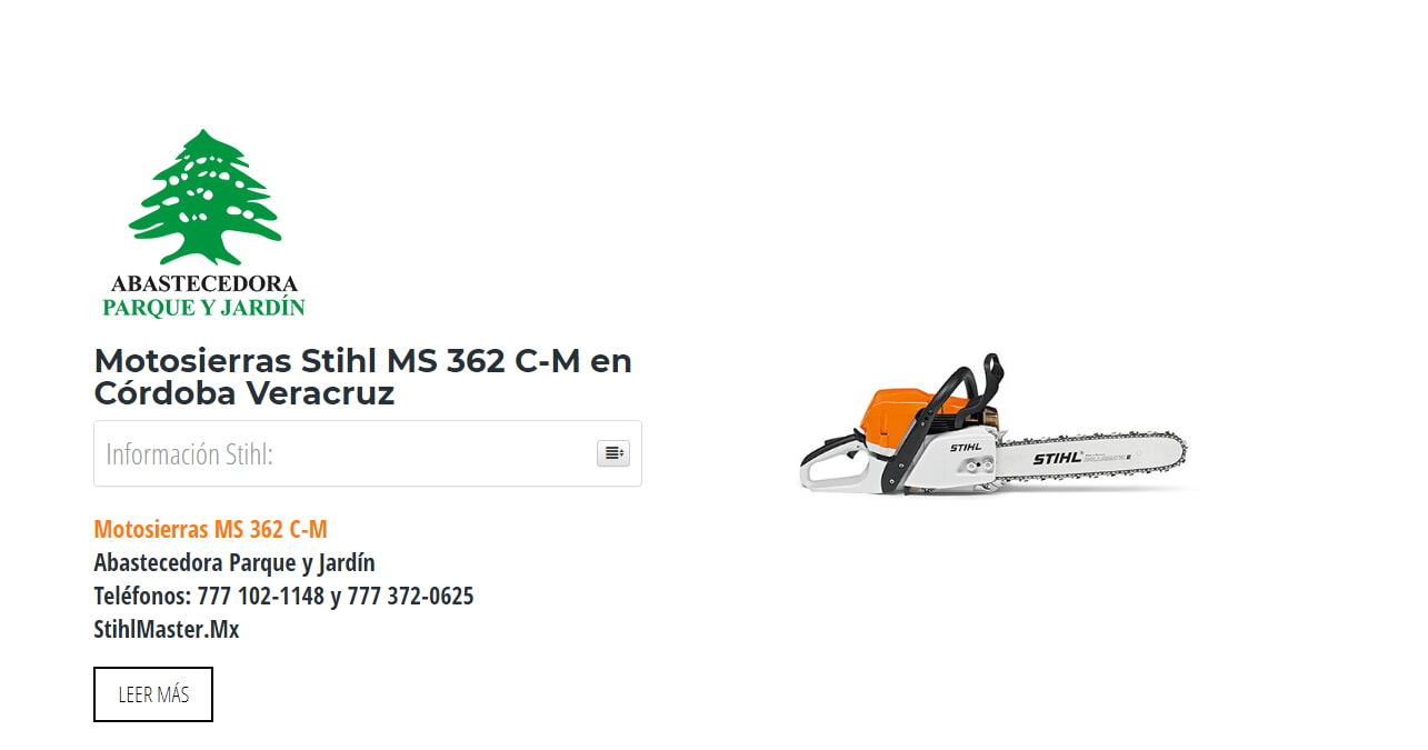 Motosierras Stihl MS 362 C-M en Córdoba Veracruz en Stihl Master contamos con más de 49 Motosierras listas para distribuirse en Veracruz y todo México.