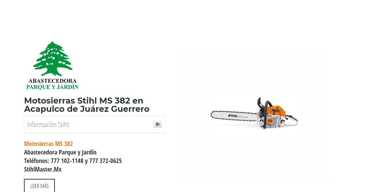 Motosierras Stihl MS 382 en Acapulco de Juárez Guerrero en Stihl Master contamos con más de 56 Motosierras listas para distribuirse en Guerrero y todo México.