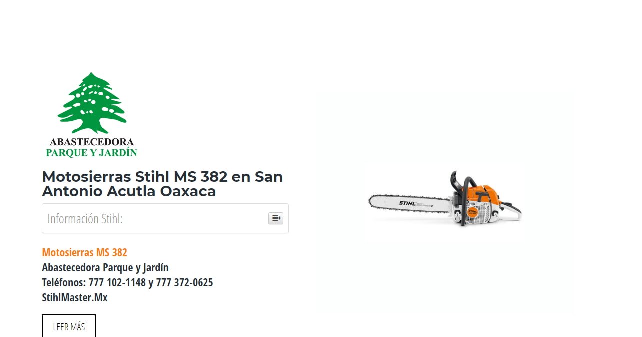 Motosierras Stihl MS 382 en San Antonio Acutla Oaxaca en Stihl Master contamos con más de 54 Motosierras listas para distribuirse en Oaxaca y todo México.