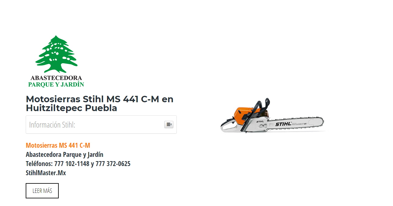Motosierras Stihl MS 441 C-M en Huitziltepec Puebla en Stihl Master contamos con más de 52 Motosierras listas para distribuirse en Puebla y todo México.