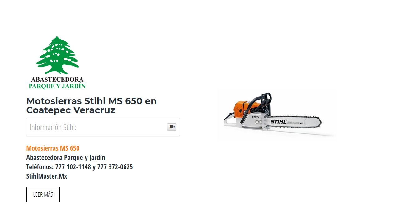 Motosierras Stihl MS 650 en Coatepec Veracruz en Stihl Master contamos con más de 46 Motosierras listas para distribuirse en Veracruz y todo México.