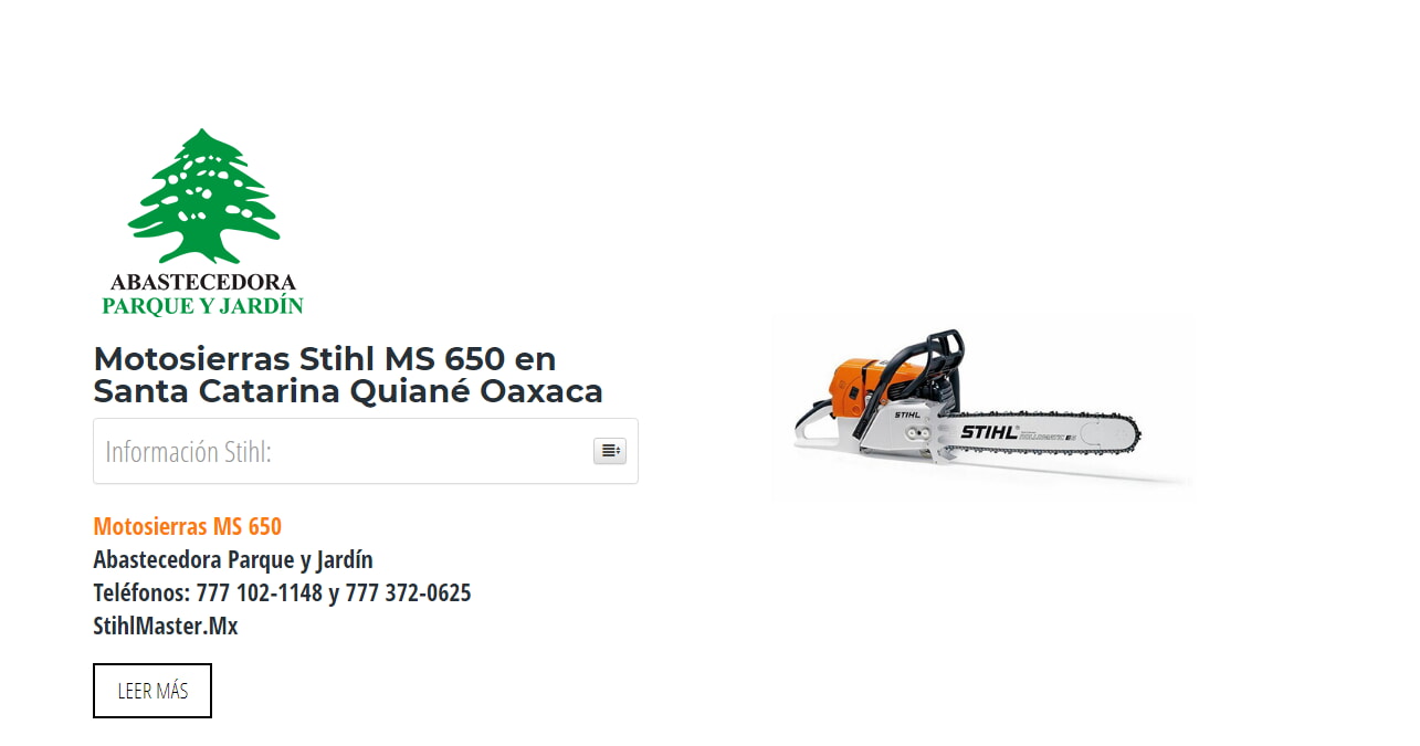 Motosierras Stihl MS 650 en Santa Catarina Quiané Oaxaca en Stihl Master contamos con más de 57 Motosierras listas para distribuirse en Oaxaca y todo México.