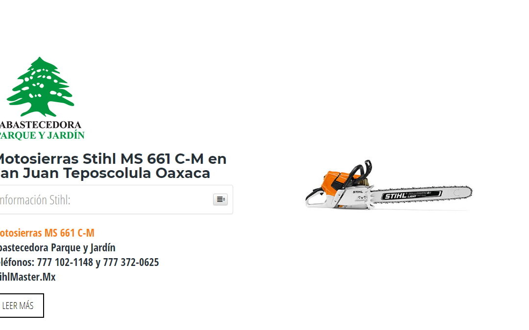 Motosierras Stihl MS 661 C-M en San Juan Teposcolula Oaxaca