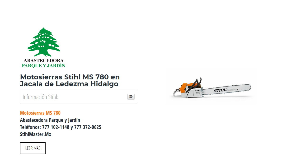 Motosierras Stihl MS 780 en Jacala de Ledezma Hidalgo en Stihl Master contamos con más de 54 Motosierras listas para distribuirse en Hidalgo y todo México.