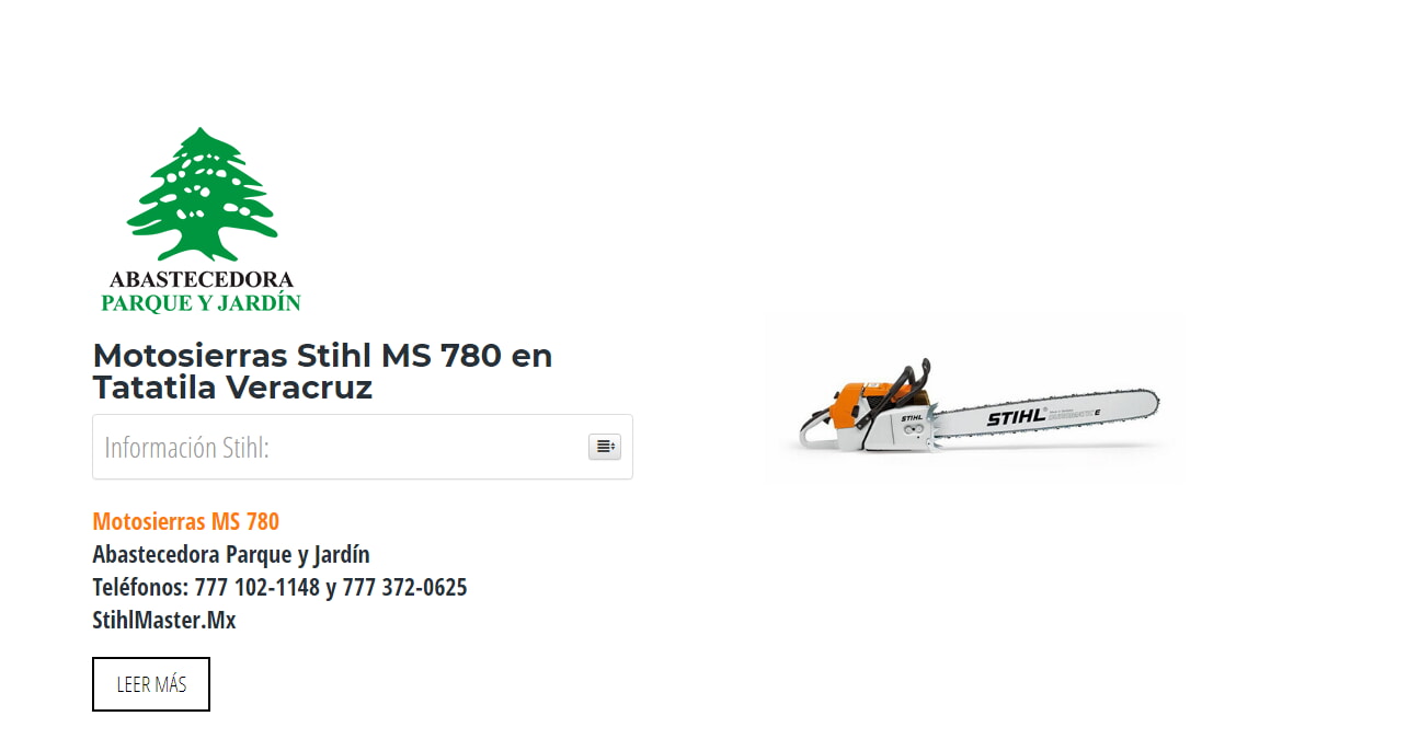 Motosierras Stihl MS 780 en Tatatila Veracruz en Stihl Master contamos con más de 46 Motosierras listas para distribuirse en Veracruz y todo México.