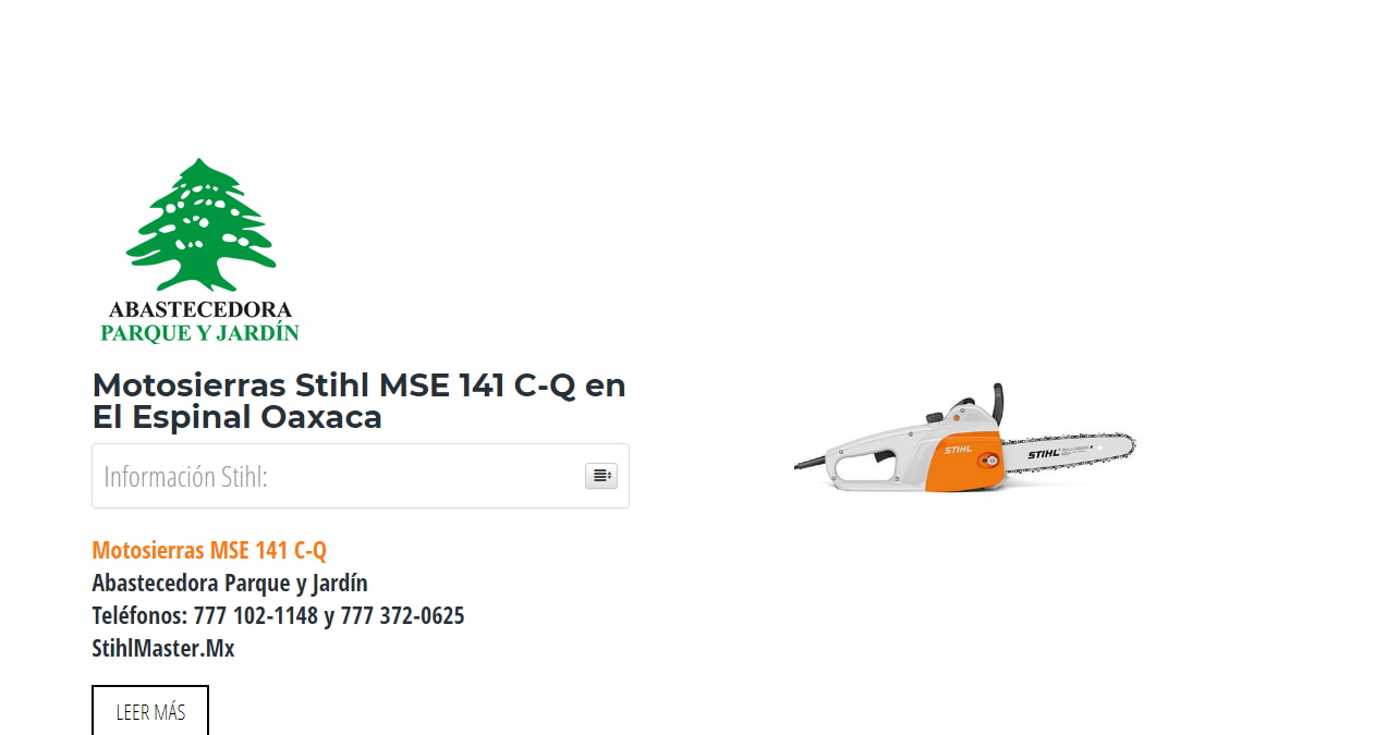 Motosierras Stihl MSE 141 C-Q en El Espinal Oaxaca en Stihl Master contamos con más de 51 Motosierras listas para distribuirse en Oaxaca y todo México.