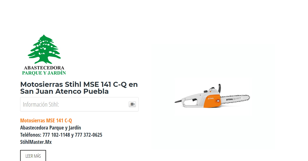 Motosierras Stihl MSE 141 C-Q en San Juan Atenco Puebla en Stihl Master contamos con más de 56 Motosierras listas para distribuirse en Puebla y todo México.