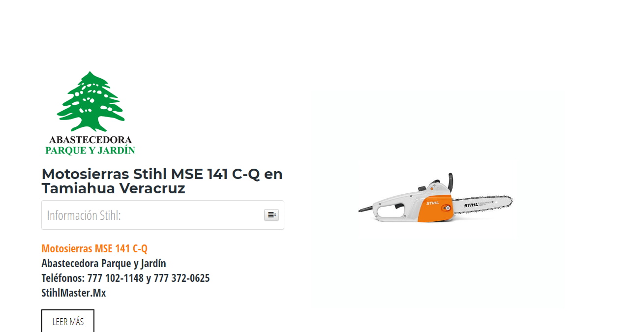 Motosierras Stihl MSE 141 C-Q en Tamiahua Veracruz en Stihl Master contamos con más de 51 Motosierras listas para distribuirse en Veracruz y todo México.