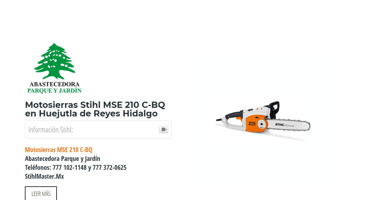Motosierras Stihl MSE 210 C-BQ en Huejutla de Reyes Hidalgo en Stihl Master contamos con más de 60 Motosierras listas para distribuirse en Hidalgo y todo México.