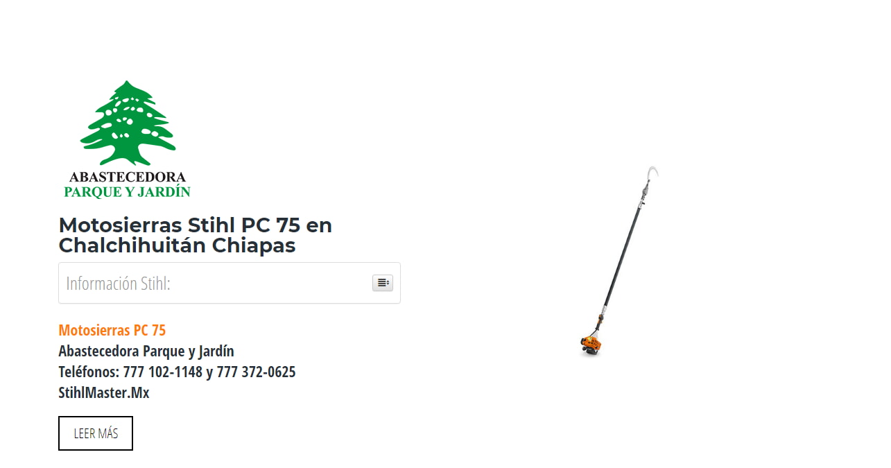 Motosierras Stihl PC 75 en Chalchihuitán Chiapas en Stihl Master contamos con más de 49 Motosierras listas para distribuirse en Chiapas y todo México.