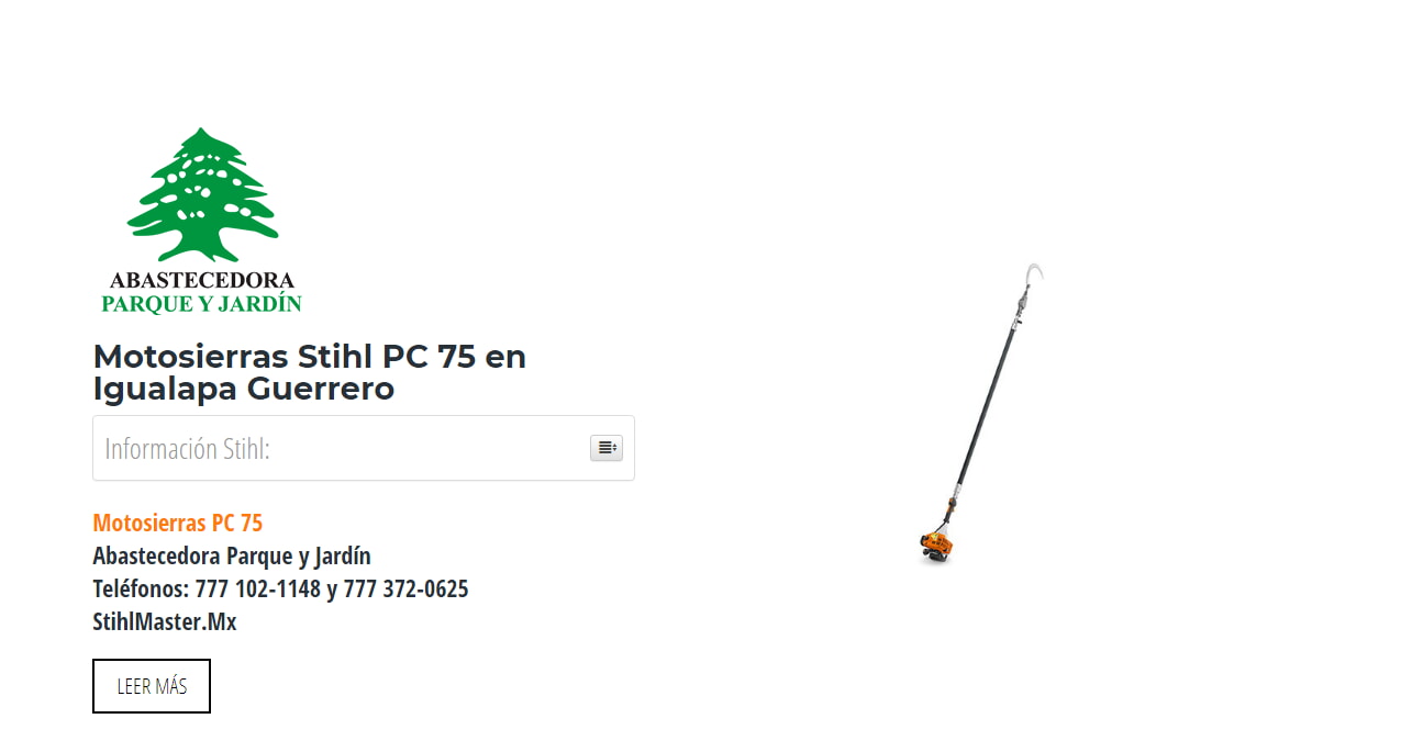 Motosierras Stihl PC 75 en Igualapa Guerrero en Stihl Master contamos con más de 45 Motosierras listas para distribuirse en Guerrero y todo México.