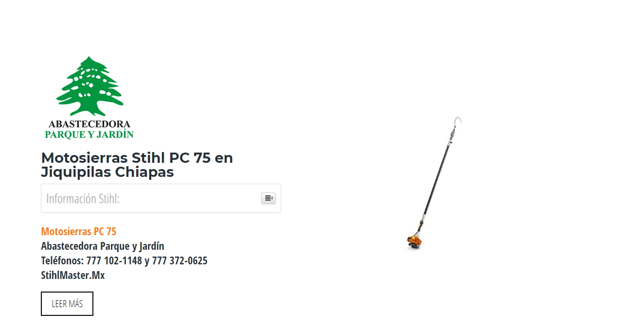 Motosierras Stihl PC 75 en Jiquipilas Chiapas en Stihl Master contamos con más de 46 Motosierras listas para distribuirse en Chiapas y todo México.