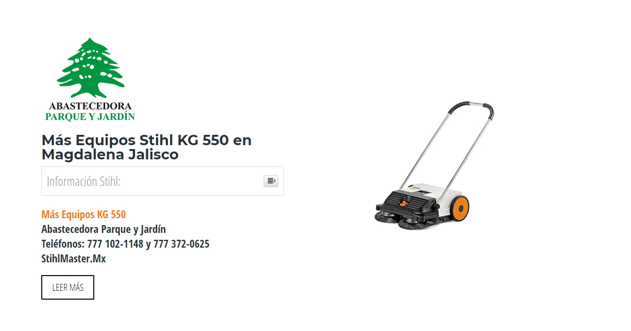 Más Equipos Stihl KG 550 en Magdalena Jalisco en Stihl Master contamos con más de 46 Más Equipos listas para distribuirse en Jalisco y todo México.