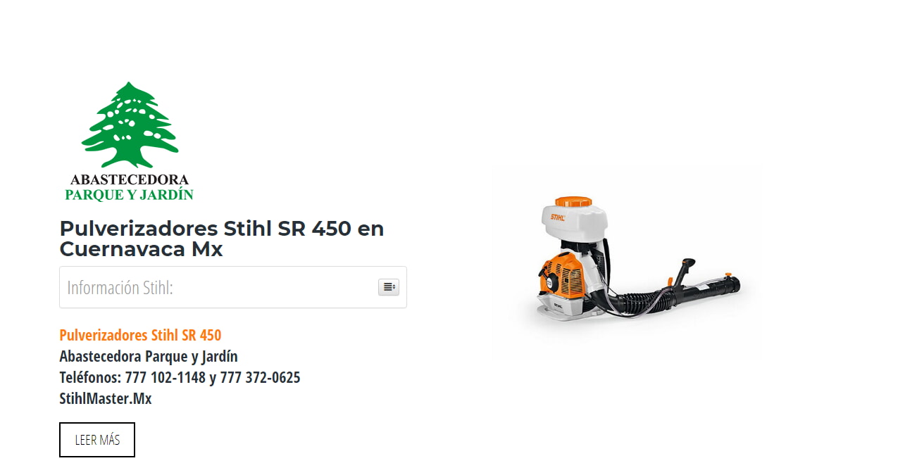 Pulverizadores Stihl SR 450 en Cuernavaca Mx en Stihl Master contamos con más de 44 Pulverizadores listas para distribuirse en  y todo México.
