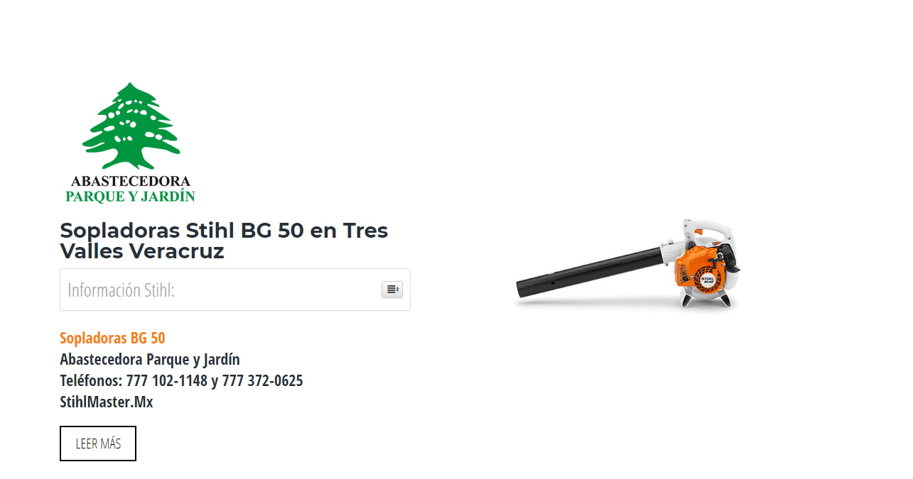 Sopladoras Stihl BG 50 en Tres Valles Veracruz en Stihl Master contamos con más de 47 Sopladoras listas para distribuirse en Veracruz y todo México.