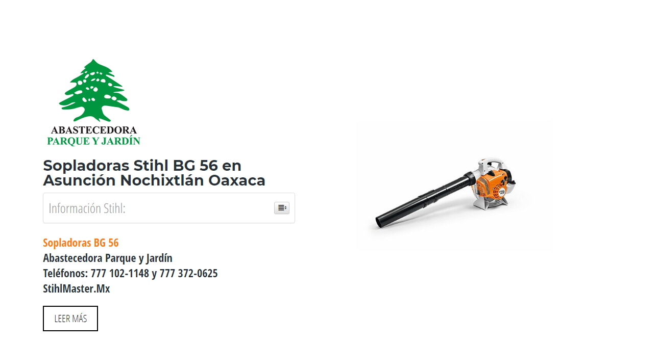 Sopladoras Stihl BG 56 en Asunción Nochixtlán Oaxaca en Stihl Master contamos con más de 53 Sopladoras listas para distribuirse en Oaxaca y todo México.