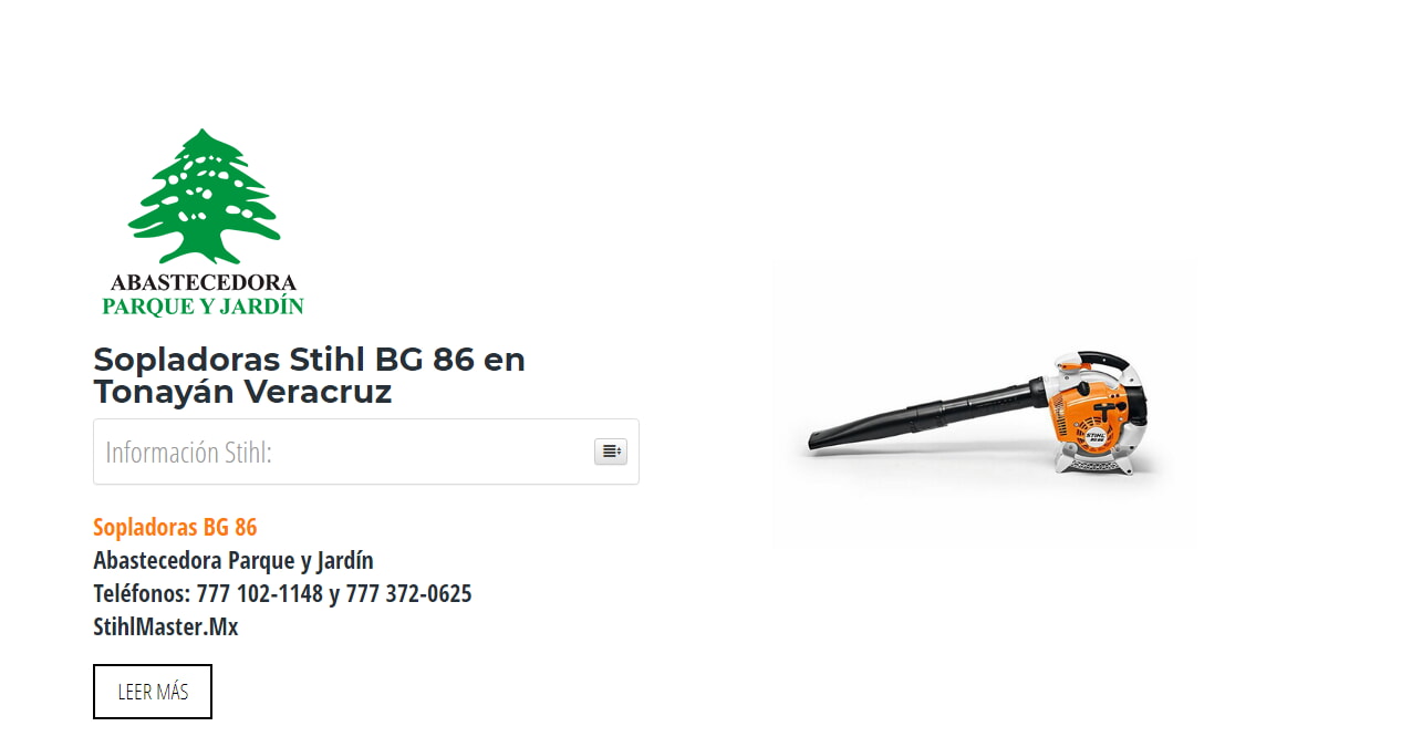 Sopladoras Stihl BG 86 en Tonayán Veracruz en Stihl Master contamos con más de 43 Sopladoras listas para distribuirse en Veracruz y todo México.