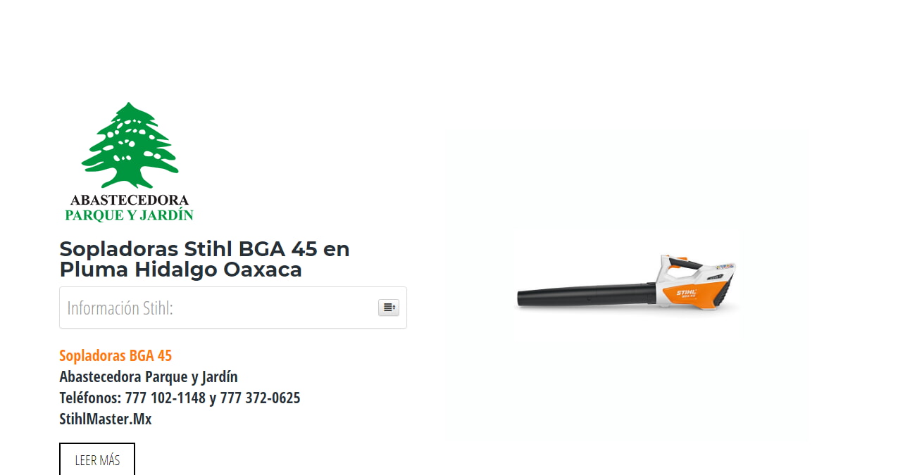 Sopladoras Stihl BGA 45 en Pluma Hidalgo Oaxaca en Stihl Master contamos con más de 48 Sopladoras listas para distribuirse en Oaxaca y todo México.
