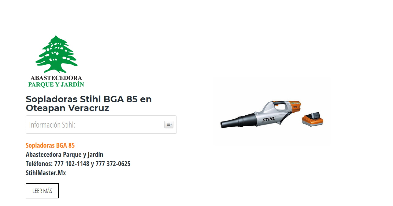 Sopladoras Stihl BGA 85 en Oteapan Veracruz en Stihl Master contamos con más de 44 Sopladoras listas para distribuirse en Veracruz y todo México.