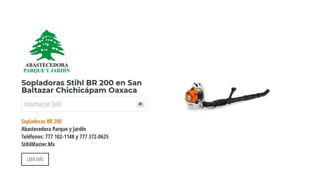 Sopladoras Stihl BR 200 en San Baltazar Chichicápam Oaxaca en Stihl Master contamos con más de 59 Sopladoras listas para distribuirse en Oaxaca y todo México.
