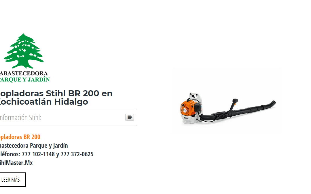Sopladoras Stihl BR 200 en Xochicoatlán Hidalgo