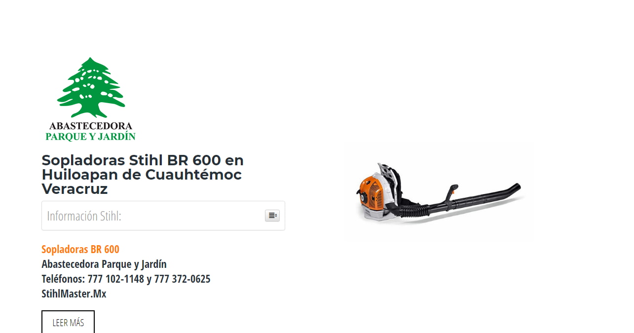Sopladoras Stihl BR 600 en Huiloapan de Cuauhtémoc Veracruz en Stihl Master contamos con más de 60 Sopladoras listas para distribuirse en Veracruz y todo México.