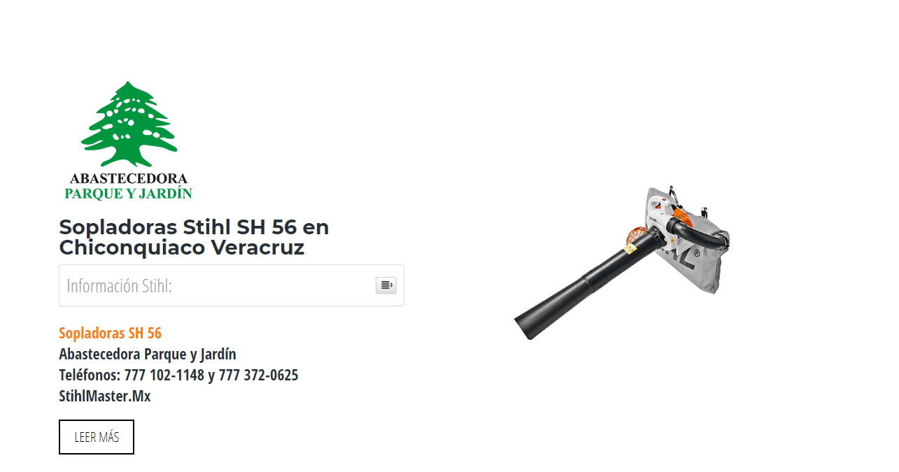 Sopladoras Stihl SH 56 en Chiconquiaco Veracruz en Stihl Master contamos con más de 48 Sopladoras listas para distribuirse en Veracruz y todo México.