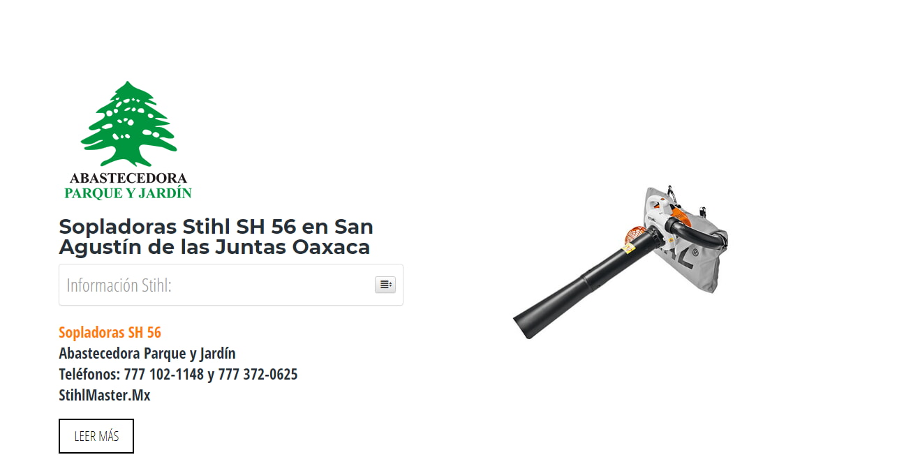 Sopladoras Stihl SH 56 en San Agustín de las Juntas Oaxaca en Stihl Master contamos con más de 59 Sopladoras listas para distribuirse en Oaxaca y todo México.