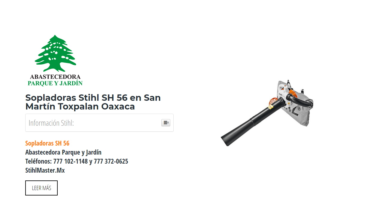 Sopladoras Stihl SH 56 en San Martín Toxpalan Oaxaca en Stihl Master contamos con más de 53 Sopladoras listas para distribuirse en Oaxaca y todo México.