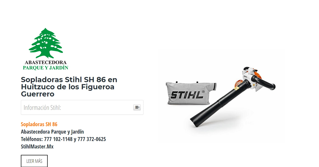 Sopladoras Stihl SH 86 en Huitzuco de los Figueroa Guerrero en Stihl Master contamos con más de 60 Sopladoras listas para distribuirse en Guerrero y todo México.