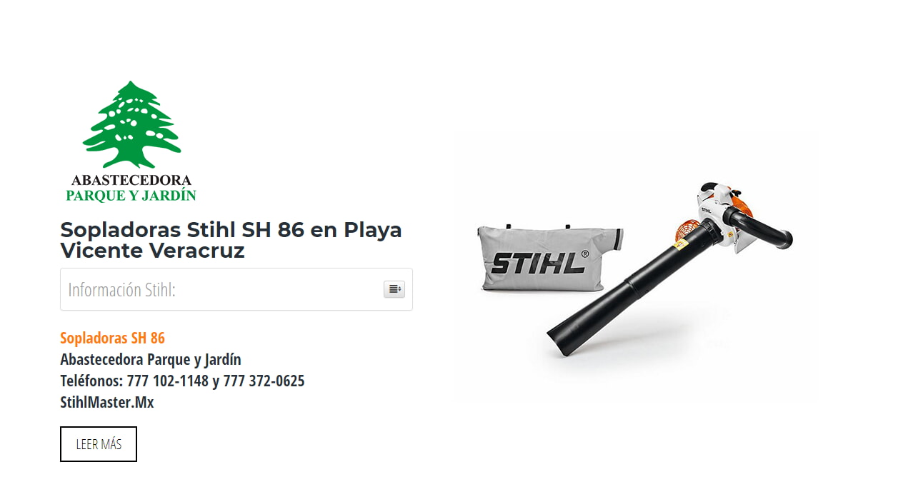 Sopladoras Stihl SH 86 en Playa Vicente Veracruz en Stihl Master contamos con más de 49 Sopladoras listas para distribuirse en Veracruz y todo México.
