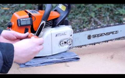 Vergaser einstellen mit einem Sägenspezi Drehzahlmesser bei einer Stihl Motorsäge