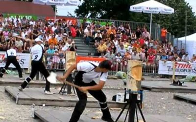 Stihl Timbersports 2010 France Schirrhein Standing Block Chop Gehin Komarek Ebner