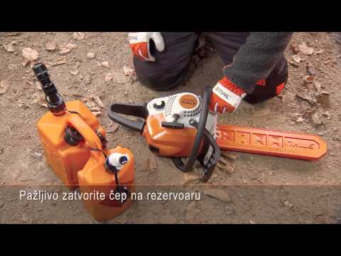Kako da napunite STIHL testeru sa mešavinom goriva i uljem za lanac