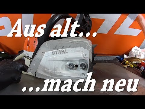 Stihl 261 Kettenraddeckel umrüsten  —  Aus alt mach neu