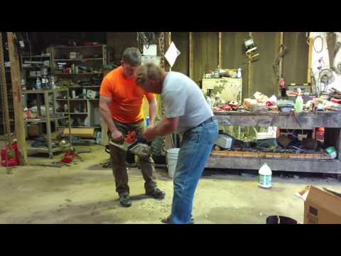 Firing up Stihl 066 rebuild with big bore kit.