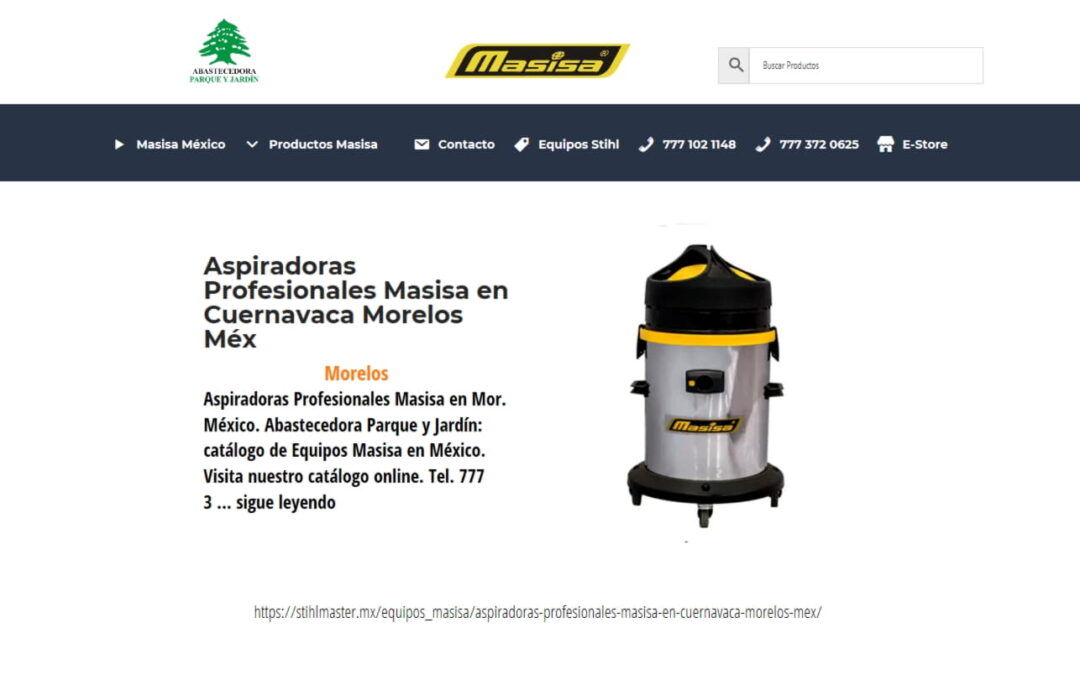 Aspiradoras Profesionales Masisa en Cuernavaca Morelos Méx