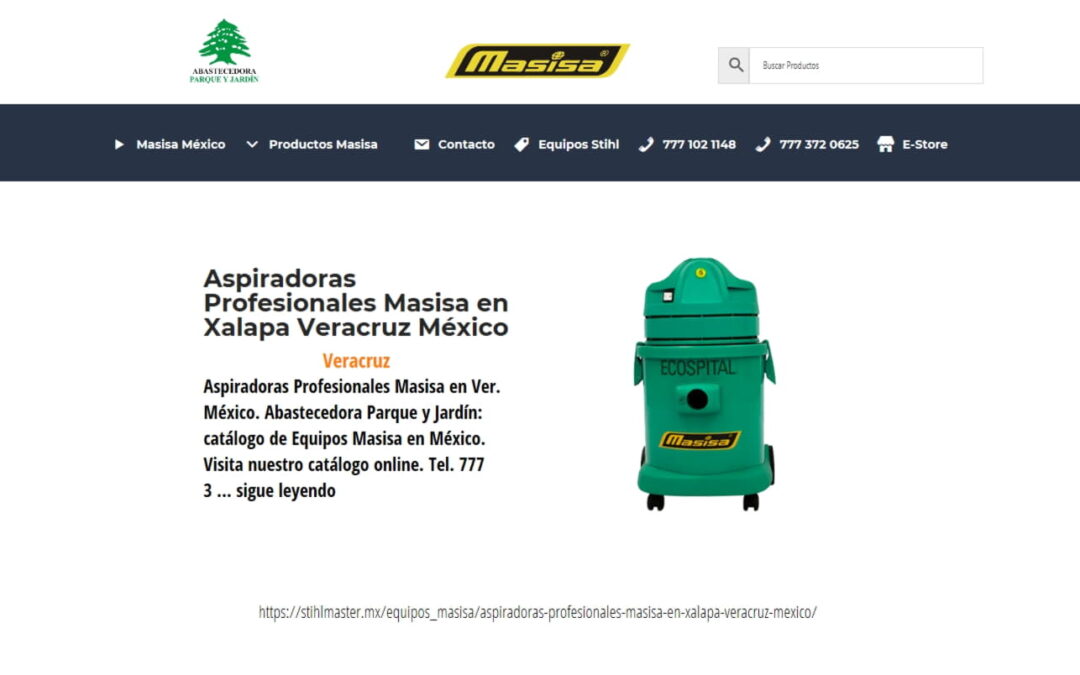 Aspiradoras Profesionales Masisa en Xalapa Veracruz México