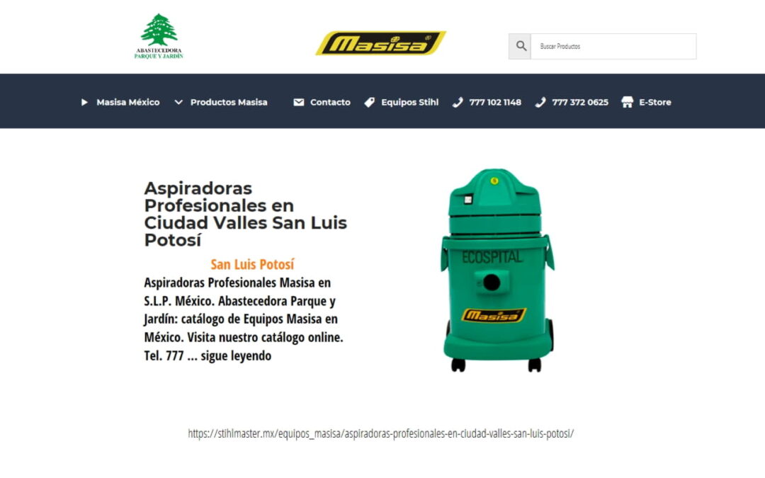 Aspiradoras Profesionales en Ciudad Valles San Luis Potosí