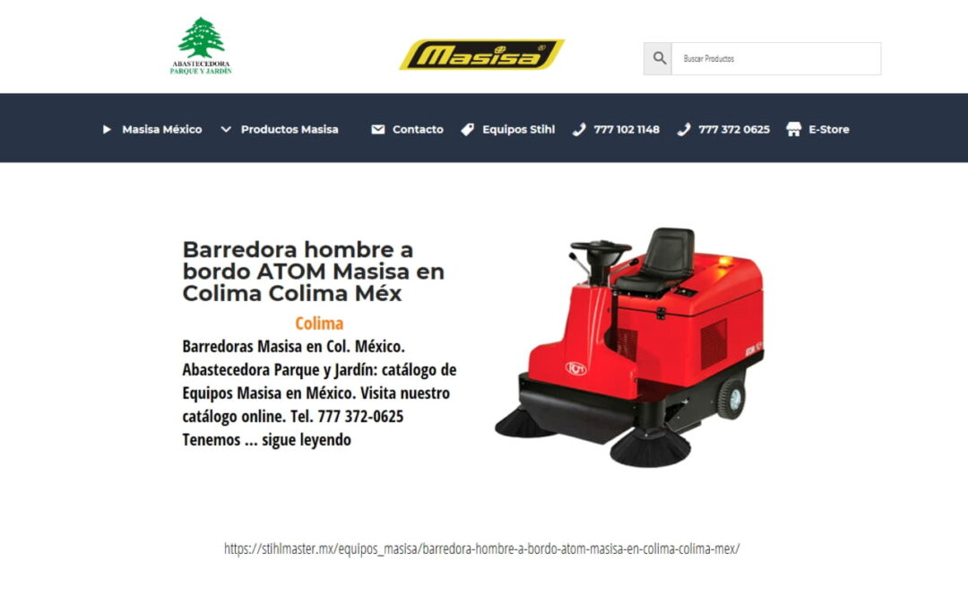 Barredora hombre a bordo ATOM Masisa en Colima Colima Méx