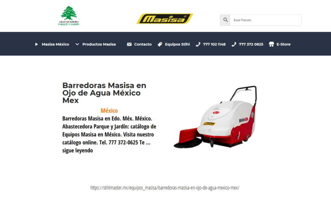 Barredoras Masisa en Ojo de Agua México Mex