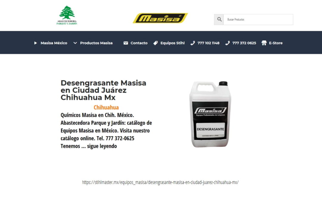Desengrasante Masisa en Ciudad Juárez Chihuahua Mx