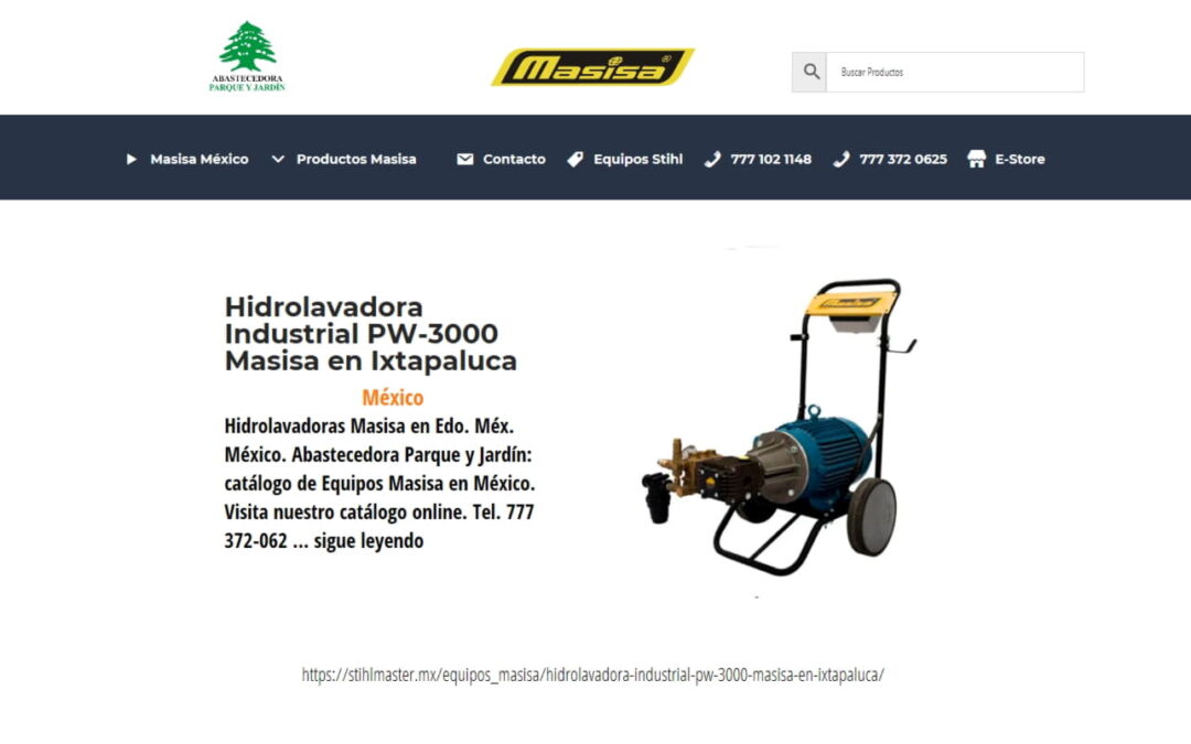 Hidrolavadora Industrial PW-3000 Masisa en Ixtapaluca