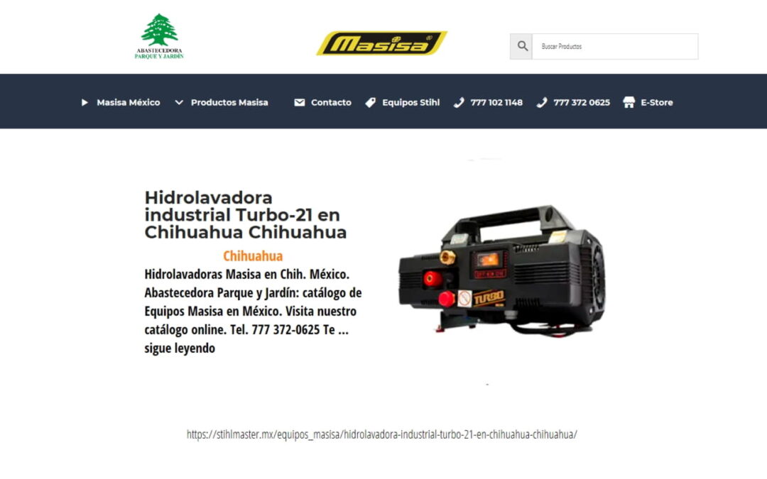 Hidrolavadora industrial Turbo-21 en Chihuahua Chihuahua