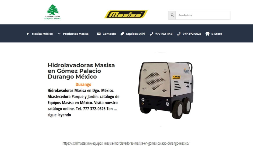 Hidrolavadoras Masisa en Gómez Palacio Durango México